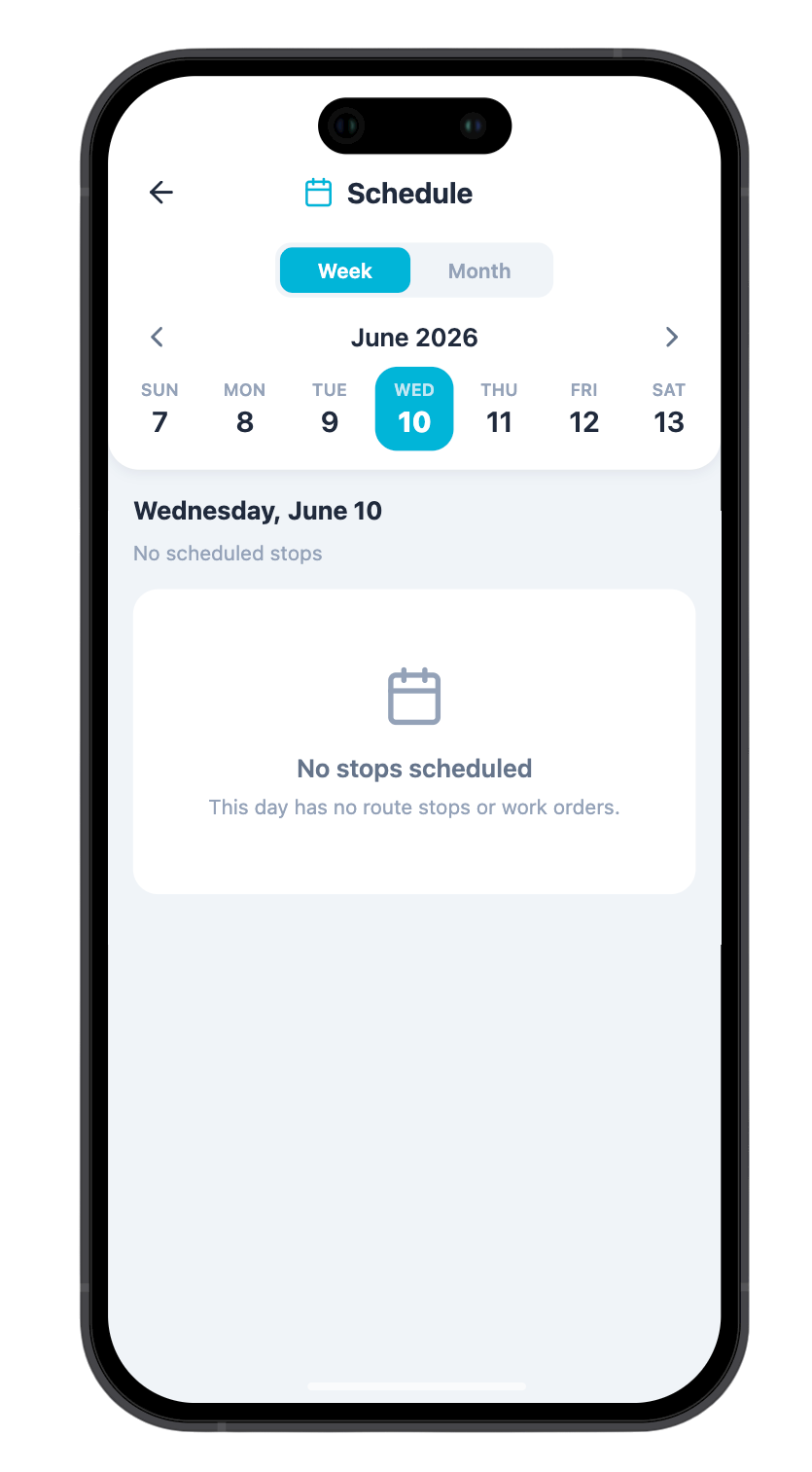 PoolPro calendar screen