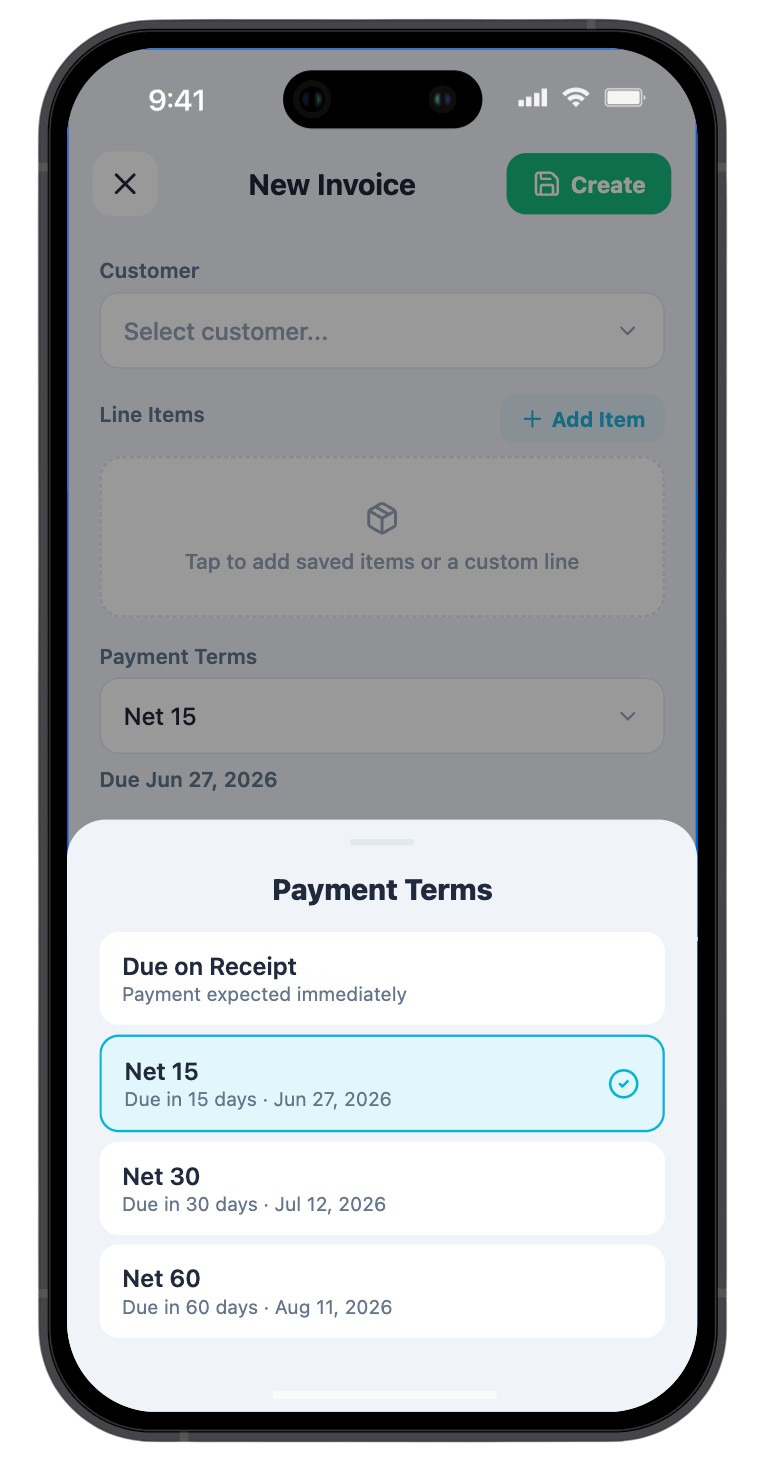 PoolPro invoices screen